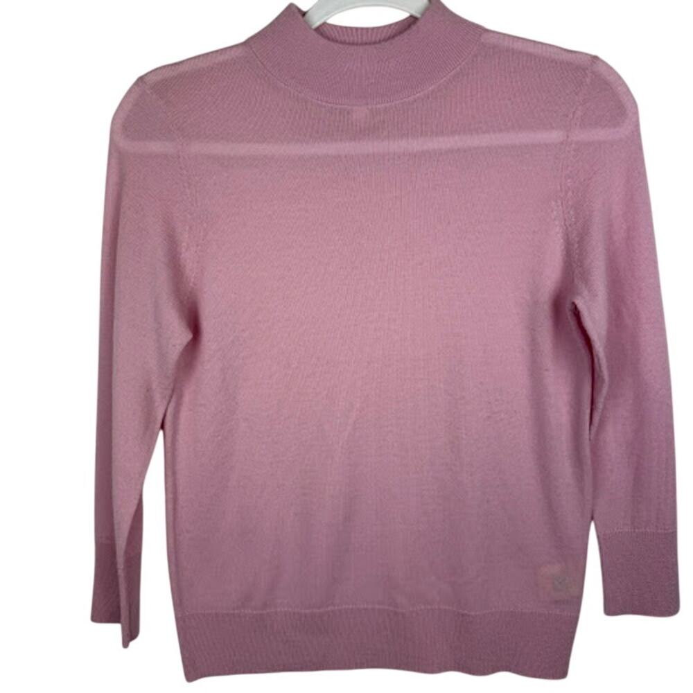Anthropologie Moth Wool Blend Mock Neck Sweater Pink Womens XS